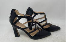 Load image into Gallery viewer, Adrienne Vittadini Womens Nali Black Back Zip Block Pump Heels Size 7.5M
