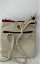 Load image into Gallery viewer, Tommy Hilfiger Womens Cream Leather Inner Pocket Adjustable Strap Crossbody Bag
