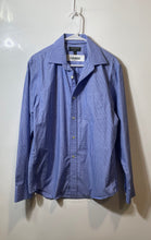 Load image into Gallery viewer, Banana Republic Mens Blue Printed Long Sleeve Dress Shirt Size Medium
