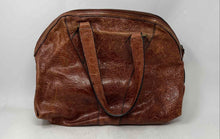 Load image into Gallery viewer, Gianni Bini Womens Brown Leather Double Handle Satchel Handbag
