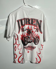 Load image into Gallery viewer, Juren Co. Mens White Red Cotton Juren 79 Born To Ride Motor Graphic T-Shirt Sz S
