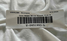 Load image into Gallery viewer, Zara Womens White Short Sleeve Scoop Neck Pullover T-Shirt Size Medium

