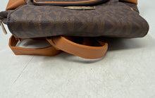Load image into Gallery viewer, Michael Kors Womens Brown Signature Adjustable Shoulder Strap Backpack
