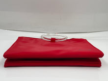 Load image into Gallery viewer, Escada Beaute Womens Red Clear Double Ring Handle Zip Top Cosmetic Bag

