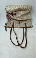 Load image into Gallery viewer, Calvin Klein Womens Beige Signature Floral Print Double Handle Tote Handbag
