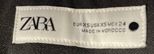 Load image into Gallery viewer, Zara Womens Black White Striped Trim Pocket Side Slit &amp; Zip Mini Skirt Size XS
