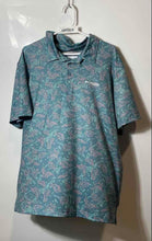 Load image into Gallery viewer, Columbia Mens Green Printed Short Sleeve Collared Golf Polo Shirt Size XL
