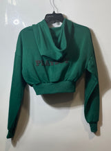 Load image into Gallery viewer, Playboy Womens Green Graphic Logo Cropped Full-Zip Hoodie Size Medium
