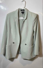 Load image into Gallery viewer, Express Womens Mint Green Supersoft Twill Stretch Double-Breasted Blazer Size M
