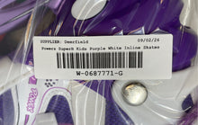 Load image into Gallery viewer, Power Superb Kids Purple White Adjustable Quad Wheel Inline Skates Size Medium
