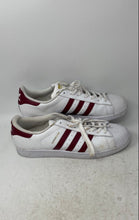 Load image into Gallery viewer, Adidas Mens Superstar Foundation BY3713 White Burgundy Sneaker Shoes Size 13
