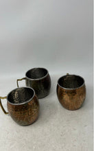 Load image into Gallery viewer, Silver-Tone Copper Brass Handle Hammered Moscow Mule Mugs Set Of 3 Pieces
