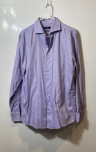 Load image into Gallery viewer, Hugo Boss Mens Purple Printed Sharp Fit Long Sleeve Collared Dress Shirt Sz 16.5

