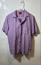 Load image into Gallery viewer, Hugo Boss Mens Purple Short Sleeve Straight Fit Button-Up Shirt Size Medium
