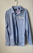 Load image into Gallery viewer, Nordstrom Mens Blue Cotton Non-Iron Trim Fit Dress Shirt Size 16.5 36/37
