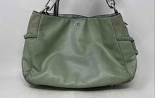 Load image into Gallery viewer, Donna Karan Womens Green Leather Bottom Studs Travel Shoulder Handbag
