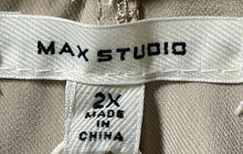 Load image into Gallery viewer, Max Studio Womens Light Khaki Roll Tab Sleeve Open Front Jacket Size 2X With Tag
