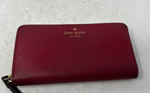 Load image into Gallery viewer, Kate Spade New York Womens Red Leather Card Holder Small Zip-Around Wallet
