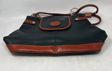 Load image into Gallery viewer, Club Royal Hunter Womens Dark Green And Brown Trim Leather Shoulder Bag Purse
