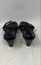 Load image into Gallery viewer, Franco Sarto Womens Black Leather Buckle Wedge Ankle Strap Sandals Size 7 M
