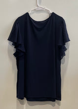Load image into Gallery viewer, Calvin Klein Womens Blue Short Sleeve Ruffle Scoop Neck Blouse Top Size 3X
