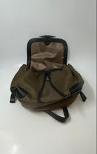 Load image into Gallery viewer, Vince Camuto Womens Olive Green Black Leather Trim Magnetic Flap Charm Backpack
