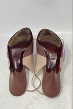 Load image into Gallery viewer, Bruno Magli Womens Pink Beige Leather Peep Toe Buckle Slingback Heels Size 8 B
