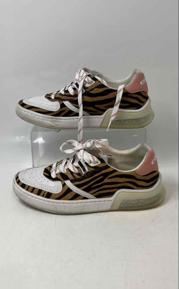 Coach Womens Citysole Court C7662 White Pink Animal Print Sneaker Shoes Sz 6.5B