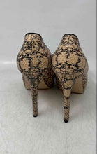 Load image into Gallery viewer, Joan &amp; David Womens Black Beige Animal Print Leather Peep Toe Pump Heels Size 7M

