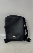 Load image into Gallery viewer, Boss Parfums Womens Black Leather Adjustable Strap Zipper Crossbody Bag
