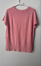 Load image into Gallery viewer, DKNY Womens Pink Short Sleeve Front Cargo Pocket Pullover Sweater Size Large
