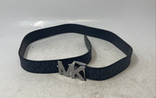 Load image into Gallery viewer, Michael Kors Mens Black Silver Buckle Signature Reversible Adjustable Dress Belt
