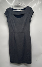 Load image into Gallery viewer, Banana Republic Womens Gray Heather Short Sleeve Back Zip Sheath Dress Size 4
