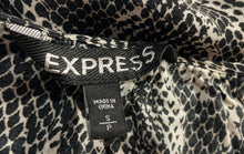 Load image into Gallery viewer, Express Womens Black White Printed Short Sleeve Pullover Blouse Top Size S
