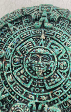 Load image into Gallery viewer, Teal Ceramic Aztec Mayan Calendar Decorative Hanging Artwork Wall Plaque
