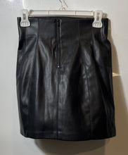 Load image into Gallery viewer, Zara Womens Black Faux Leather Back Zip High Waist Short Mini Skirt Size Small
