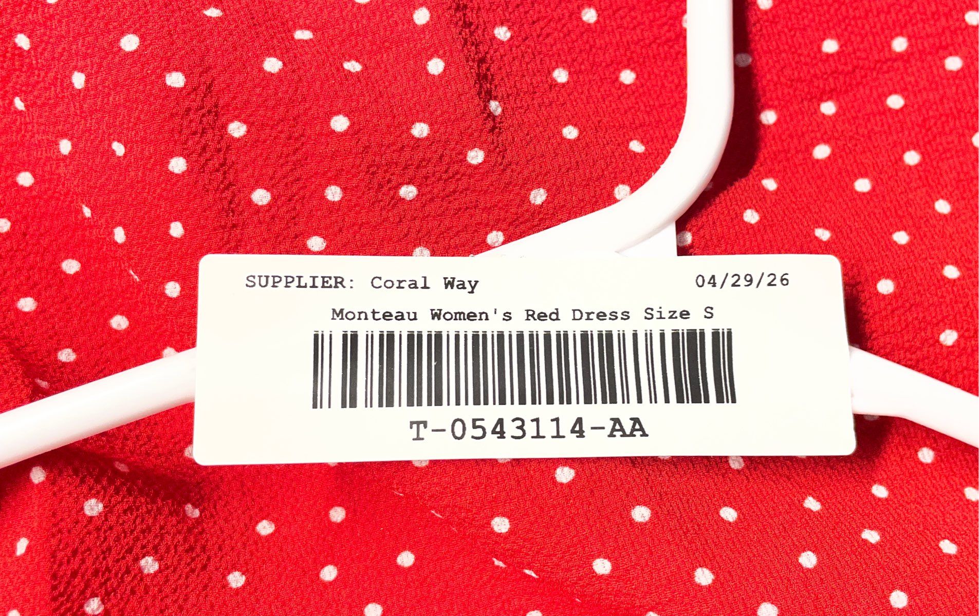 Monteau Womens Red Polka Dot Short Sleeve Button Round Neck A-Line Dre –  The Goodwill Box