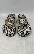 Load image into Gallery viewer, Michael Kors Womens Bedford Black White Yellow Wedge Flip Flop Sandals Size 9M
