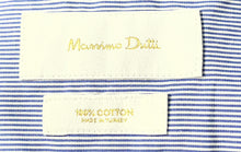 Load image into Gallery viewer, Massimo Dutti Mens Blue White Striped Long Sleeve Collared Button-Up Shirt Sz L
