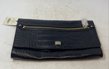 Load image into Gallery viewer, Cole Haan Womens Izzie Black Croc Embossed Leather Clutch Purse With Tag
