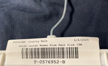 Load image into Gallery viewer, Ralph Lauren Womens Blue Flat Front Pockets Straight Leg Chino Pants Size 14W
