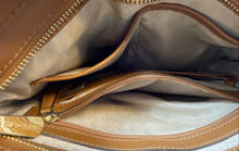 Load image into Gallery viewer, Michael Kors Womens Brown Leather Charm Adjustable Strap Zipper Crossbody Bag
