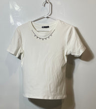 Load image into Gallery viewer, Zara Womens White Short Sleeve Crew Neck Pullover Blouse Top Size Large
