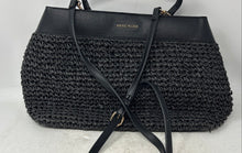 Load image into Gallery viewer, Anne Klein Womens Black Inner Zip Pockets Detachable Strap Shoulder Satchel Bag
