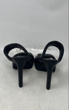 Load image into Gallery viewer, DKNY Womens Ralia Black Silver Leather Slip-On Stiletto Platform Heels Size 5.5M
