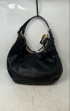 Load image into Gallery viewer, Alyssa Womens Black Faux Leather Inner Pocket Zipper Shoulder Hobo Bag With Tags
