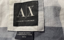 Load image into Gallery viewer, Armani Exchange Mens Gray And White Check Print Button-Up Shirt Size M
