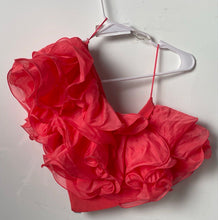 Load image into Gallery viewer, Zara Womens Coral Ruffle One-Shoulder Cropped Blouse Top Size Medium
