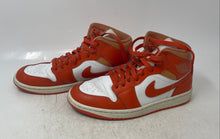 Load image into Gallery viewer, Nike Womens Air Jordan 1 Mid BQ6472-108 White And Orange Sneaker Shoes Size 8.5
