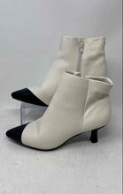 Load image into Gallery viewer, Anne Klein Womens White Black Pointed Toe Kitten Ankle Boots Size 8M
